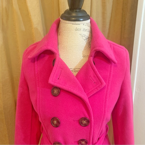 Old Navy Fleece Pink Pea Coat - Picture 3 of 10